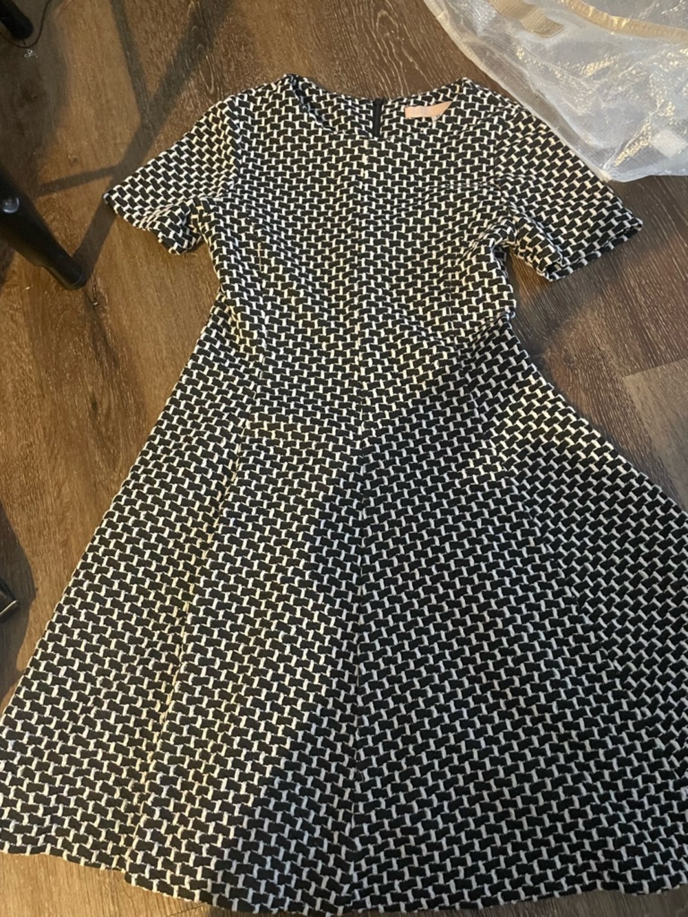 Hutch Black and White Geometric Midi Dress